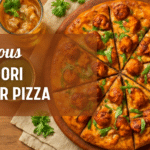 Tandoori paneer pizza with toppings